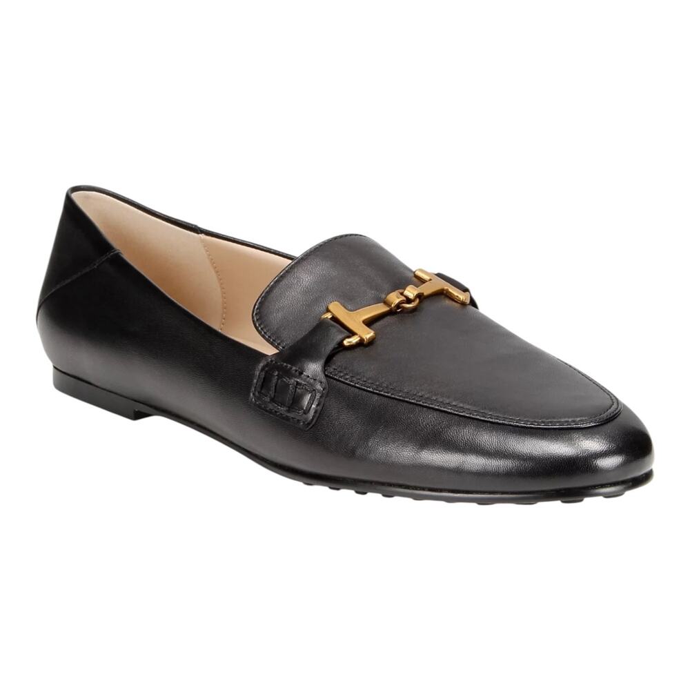 Giani Bernini Women's Beckhamm Leather Tailored Loafers Black Size 9